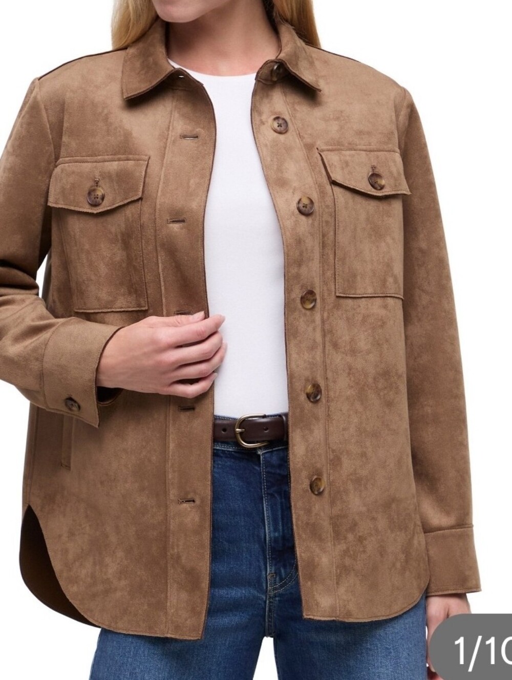 (6) Banana Republic Ladies Classic Faux Suede Shirt Jacket